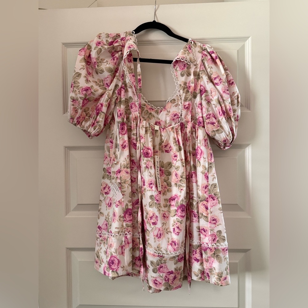 For Love And Lemons Milani Mini Dress in White Multi - Picture 3 of 4